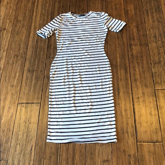 [LAST 1] Short Sleeve Striped Midi Dress - Picture 3 of 4